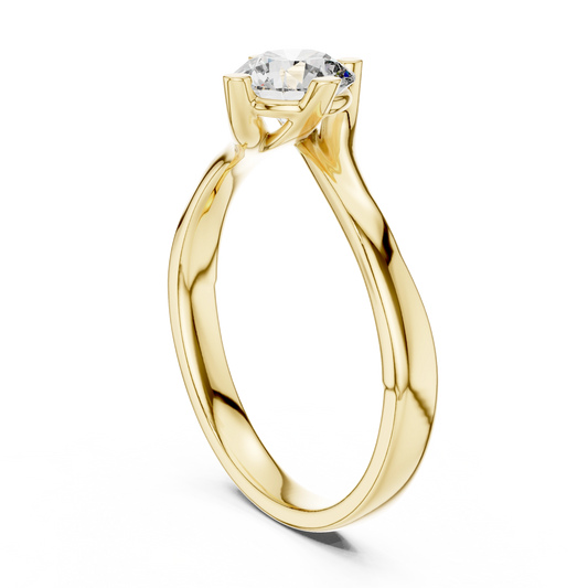 Round Bypass Solitaire Ring