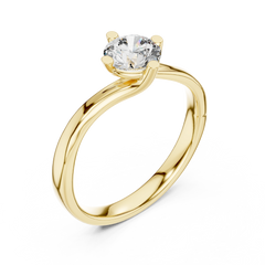 Round Bypass Solitaire Ring