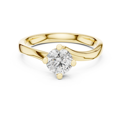 Round Bypass Solitaire Ring