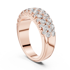 Regal Round Triple Row Diamond Ring