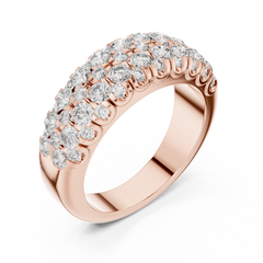 Regal Round Triple Row Diamond Ring