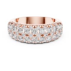 Regal Round Triple Row Diamond Ring