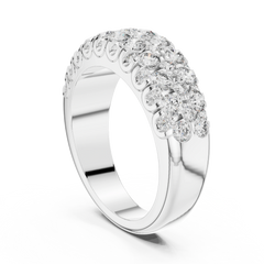Regal Round Triple Row Diamond Ring