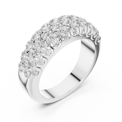Regal Round Triple Row Diamond Ring