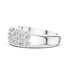 Regal Round Triple Row Diamond Ring