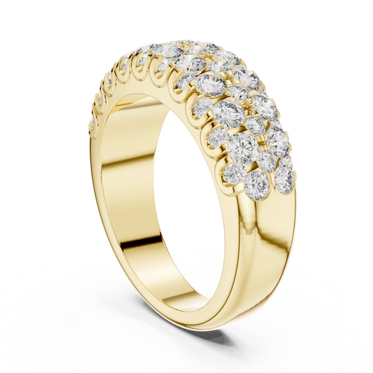 Regal Round Triple Row Diamond Ring