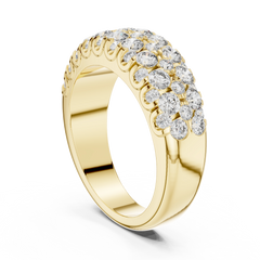 Regal Round Triple Row Diamond Ring