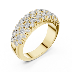Regal Round Triple Row Diamond Ring