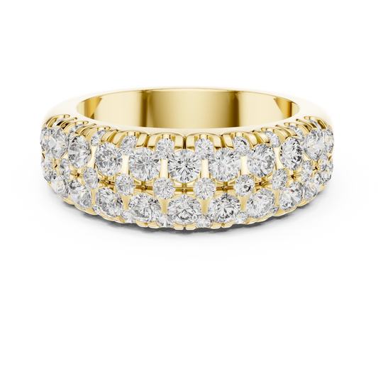 Regal Round Triple Row Diamond Ring