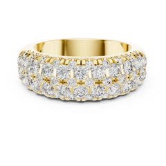 Regal Round Triple Row Diamond Ring