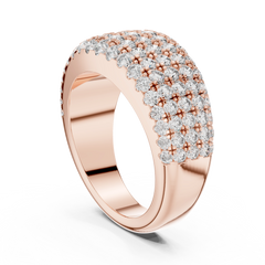 Majestic Round 5-Row Diamond Ring