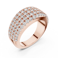 Majestic Round 5-Row Diamond Ring