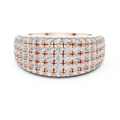 Majestic Round 5-Row Diamond Ring