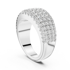 Majestic Round 5-Row Diamond Ring