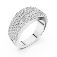 Majestic Round 5-Row Diamond Ring