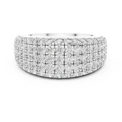 Majestic Round 5-Row Diamond Ring