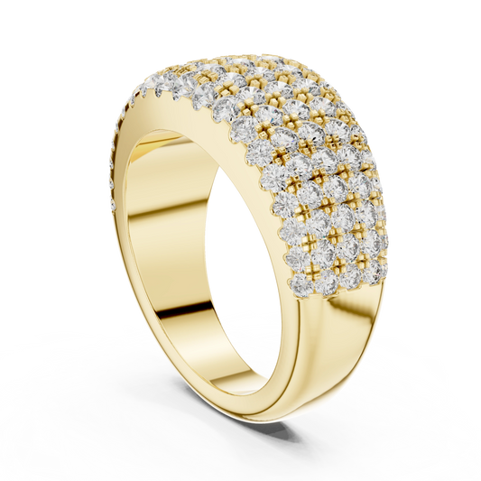 Majestic Round 5-Row Diamond Ring
