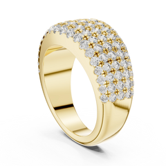Majestic Round 5-Row Diamond Ring