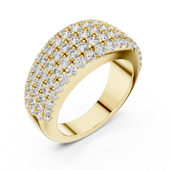 Majestic Round 5-Row Diamond Ring