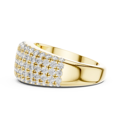 Majestic Round 5-Row Diamond Ring