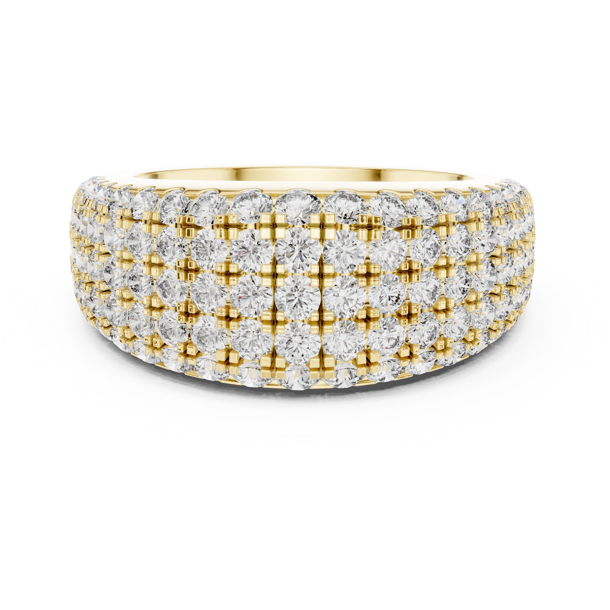 Majestic Round 5-Row Diamond Ring