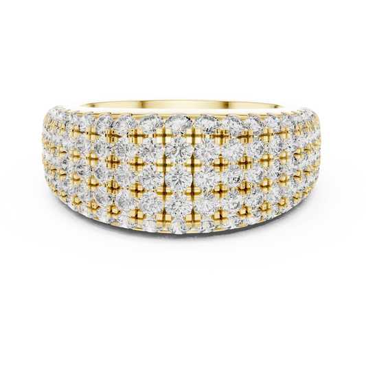 Majestic Round 5-Row Diamond Ring