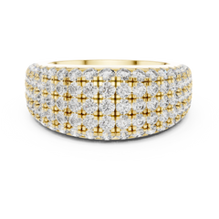 Majestic Round 5-Row Diamond Ring