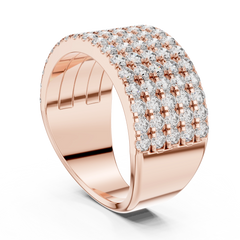 Imperial Round 5-Row Pave Diamond Ring
