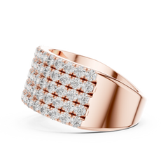 Imperial Round 5-Row Pave Diamond Ring