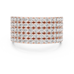 Imperial Round 5-Row Pave Diamond Ring