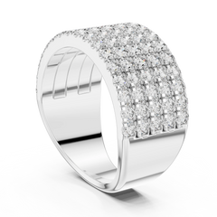 Imperial Round 5-Row Pave Diamond Ring