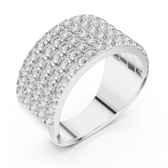 Imperial Round 5-Row Pave Diamond Ring