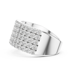 Imperial Round 5-Row Pave Diamond Ring