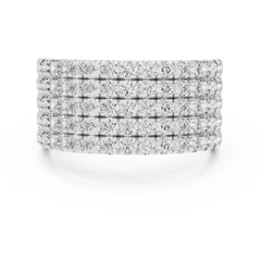 Imperial Round 5-Row Pave Diamond Ring