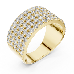 Imperial Round 5-Row Pave Diamond Ring