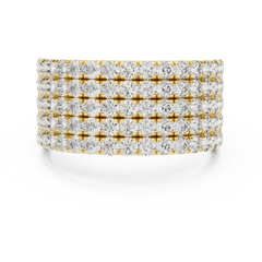 Imperial Round 5-Row Pave Diamond Ring