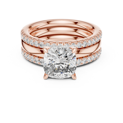 Harmonious Cushion Pave Bridal Set