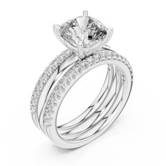 Harmonious Cushion Pave Bridal Set