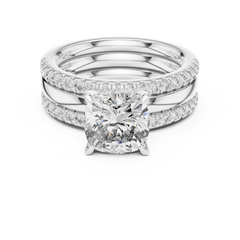 Harmonious Cushion Pave Bridal Set