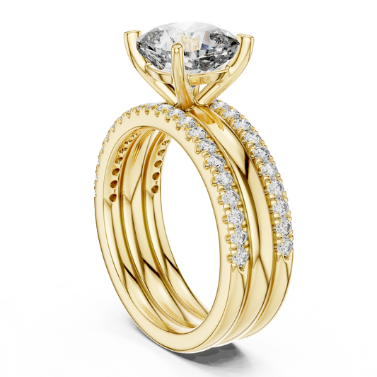 Harmonious Cushion Pave Bridal Set