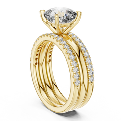 Harmonious Cushion Pave Bridal Set