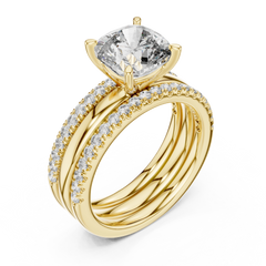 Harmonious Cushion Pave Bridal Set