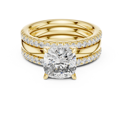 Harmonious Cushion Pave Bridal Set