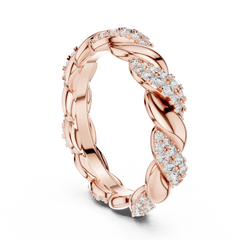 Aurevia Entwined Round Twist Pave Diamond Band