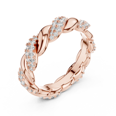 Aurevia Entwined Round Twist Pave Diamond Band