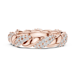 Aurevia Entwined Round Twist Pave Diamond Band