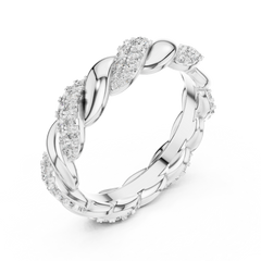 Aurevia Entwined Round Twist Pave Diamond Band