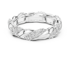 Aurevia Entwined Round Twist Pave Diamond Band