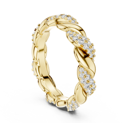 Aurevia Entwined Round Twist Pave Diamond Band