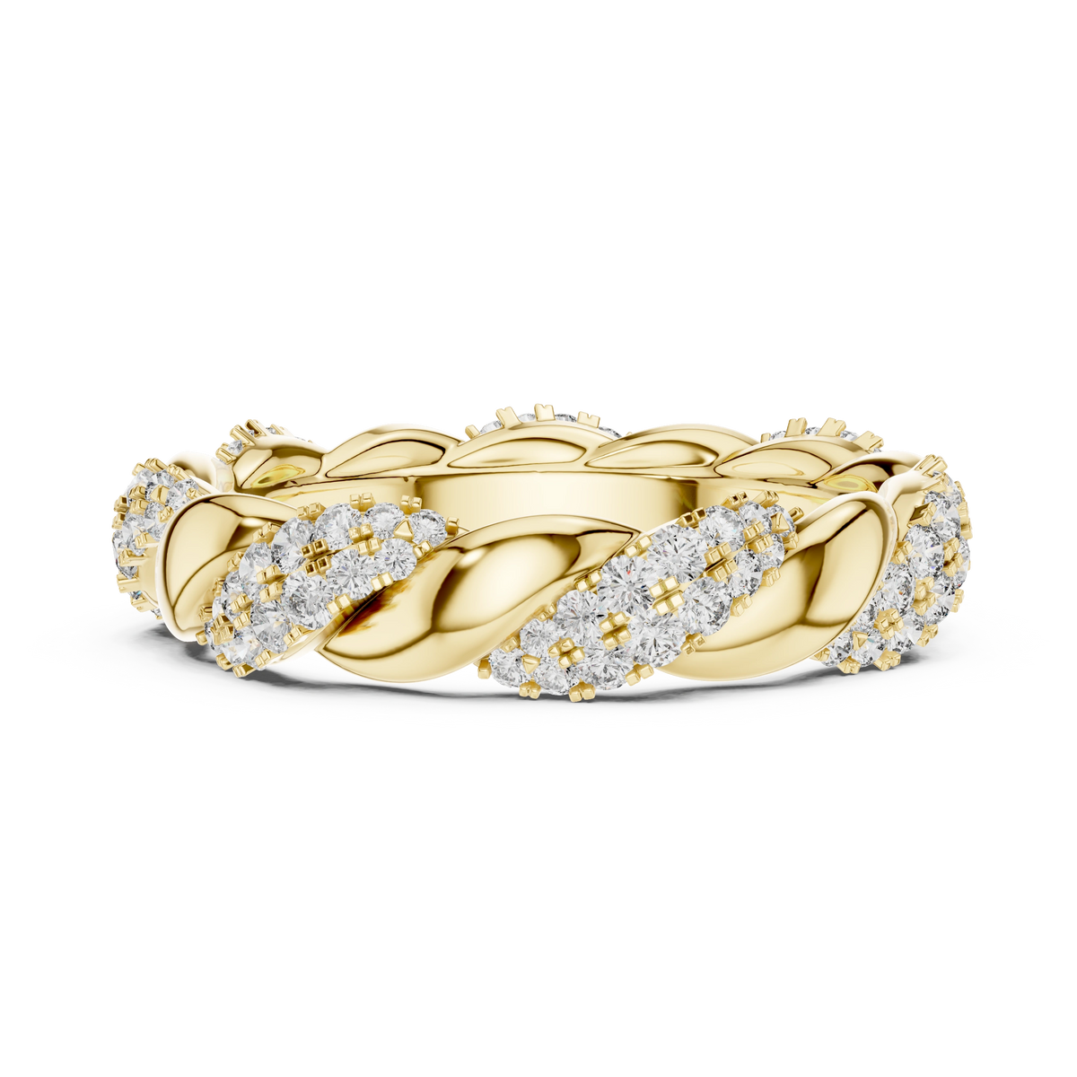 Aurevia Entwined Round Twist Pave Diamond Band